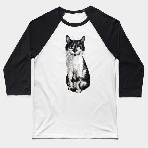 Ogie the cat Baseball T-Shirt by katerinamk
